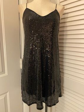 NWT- She + Sky Black Sequin Mini Dress- Size M